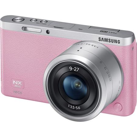 Samsung NX mini Mirrorless Digital Camera with 9-27mm Lens and Flash- Pink