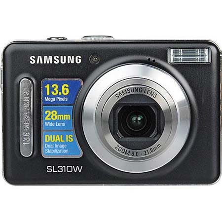 Samsung SL310W 13.6 Megapixel Digital Point-n-Shoot Camera with 3.6x Optical Zoom, 2.7" LCD Screen, Black