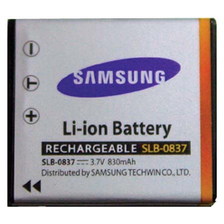 Samsung SLB-0837 3.7 V, 860 mAh Lithium-ion Rechargeable Battery for the Digimax L50, L60, i6, NV3, NV7, L700, L73 Digital Cameras.
