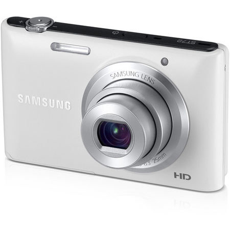 Samsung ST72 Digital Camera, White - Bundle with Accessories