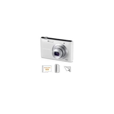 Samsung ST72 Digital Camera, White, Bundle w/ Case, 8GB Card, Microfiber Cloth