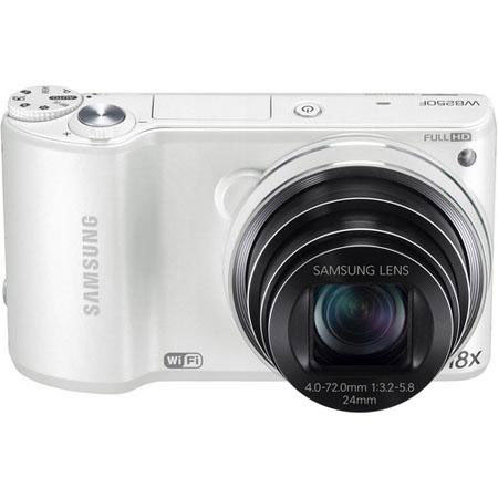 Samsung WB250F Camera, White, Bundle w/Case, 8GB Card, Microfiber Cloth