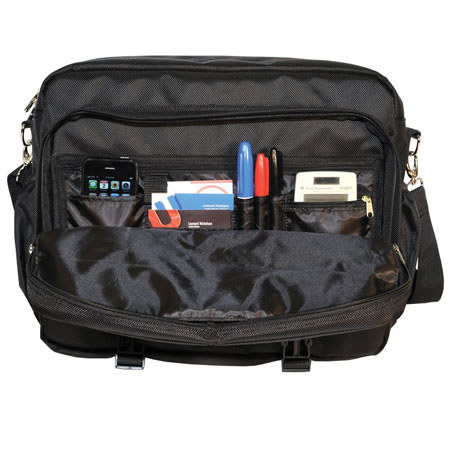 iSafe Built in Alarm Laptop Messenger Bag, Black