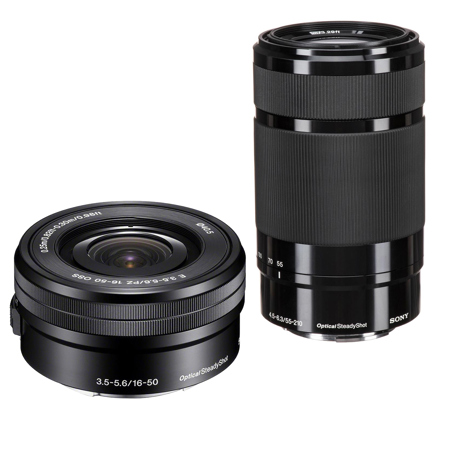 Sony E PZ 16-50mm f/3.5-5.6, 55-210mm f/4.5-6.3 OSS 2-Lens Kit for Sony E, Black
