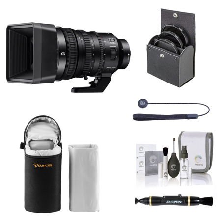 Sony E PZ 18-110mm f/4.0 G OSS Lens for Sony E, Bundle with ProOptic 95mm Filter Kit, Soft Lens Case, Lens Cleaner, Cleaning Kit, Universal Lens Cap Tether