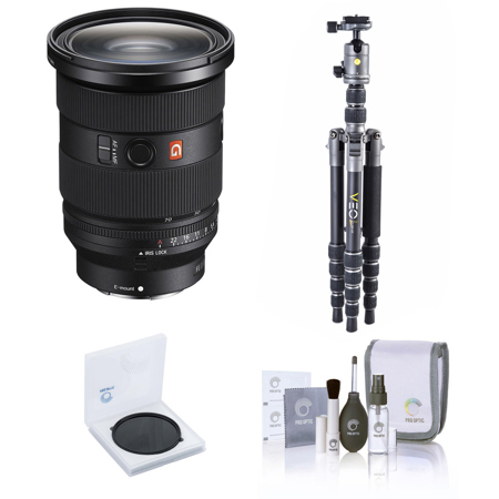 Sony FE 24-70mm f/2.8 GM II Lens, Bundle with Vanguard VEO 3 GO 204CP Carbon Fiber Tripod/Monopod and PH-25 Pan Head, 82mm UV Filter, Cleaning Kit