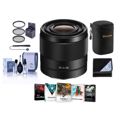 Sony FE 28mm f/2 E-Mount Lens with Free PC Accessory Bundle