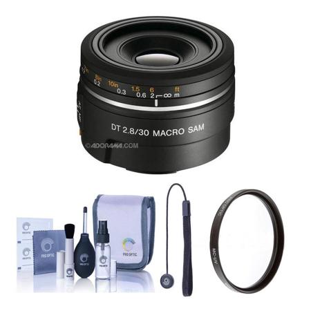 Sony 30mm f/2.8 DT AF Macro SAM Lens f/Alpha A Cameras w/Free Accessory Bundle