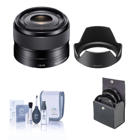 Sony E 35mm f/1.8 OSS Lens for Sony E, Bundle with 49mm Filter Kit and  Cleaning Kit