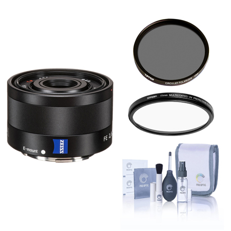 Sony Sonnar T* FE 35mm f/2.8 ZA Lens for Sony E, w/Tiffen 49mm UV & CPL Filters