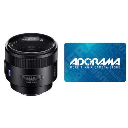 Sony Planar T* 50mm F1.4 ZA SSM A-Mount Lens w/$200.00 Gift Card