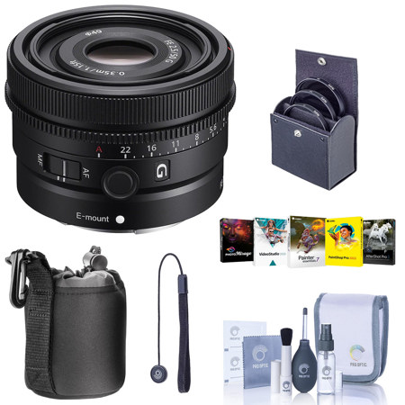 Sony FE 50mm f/2.5 G Lens for Sony E, Bundle with 49mm Filter Kit, Cleaning Kit, Lens Case, Lens Cap Tether, PC Software Kit