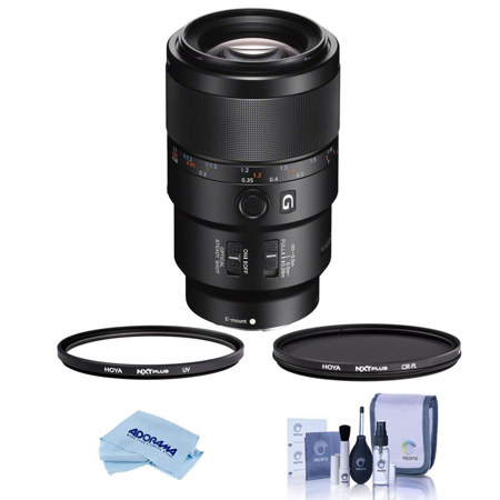 Sony FE 90mm f/2.8 Macro G OSS Lens, Bundle with Tiffen 49mm UV and CPL Filters