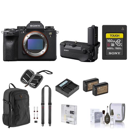 Sony Alpha a1 Mirrorless Camera w/VG-C4EM Battery Grip, Bundle w/Accessory Kit