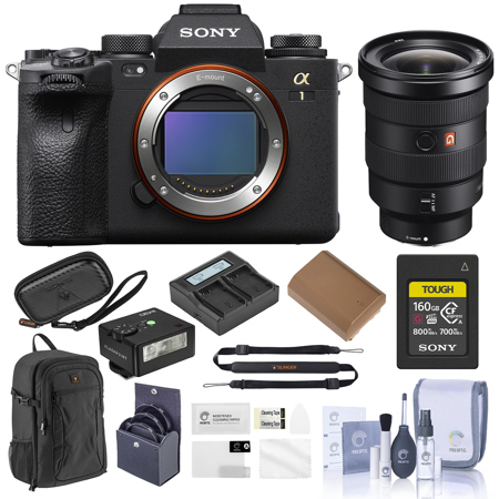 Sony Alpha 1 Mirrorless Camera with FE 16-35mm f/2.8 GM E-Mount Lens, Bundle with 160GB CFexpress Card, Backpack, Strap, 2x Battery, Charger, 82mm Filter Kit, and Accessories