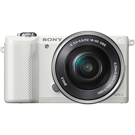 Sony Alpha a5000 Camera with 16-50mm E-Mount Lens, White With Sony 55-210MM Lens