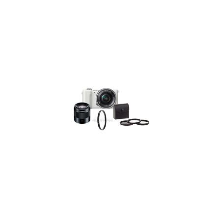 Sony Alpha a5000 Camera with 16-50mm E-Mount Lens,White With 50 1.8 Lens W/Acc