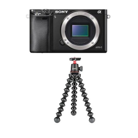 Sony Alpha A6000 Mirrorless Body, Black With Joby GorillaPod 3K Kit, Black