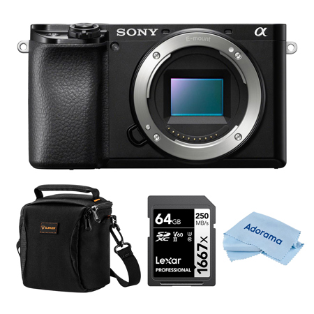 Sony Alpha a6100 Mirrorless Camera, Bundle with 64GB SDXC Memory Card and Shoulder Bag