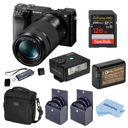 Sony Alpha a6100 Mirrorless Camera w/16-50mm & 55-210mm Lenses & Essentials Kit