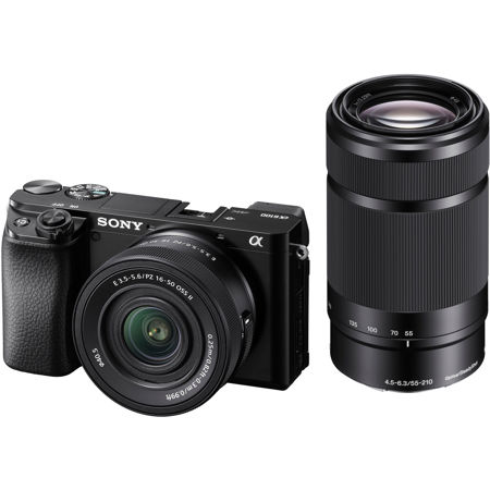 Sony Alpha a6100 Mirrorless Camera with E PZ 16-50mm f/3.5-5.6 OSS II and 55-210mm f/4.5-6.3 OSS Lens, Black