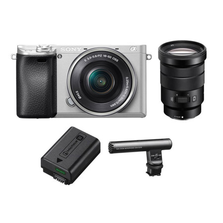 Sony Alpha A6300 Mirrorless Camera Silver With 16-50mm OSS Lens W/18-105 Lens