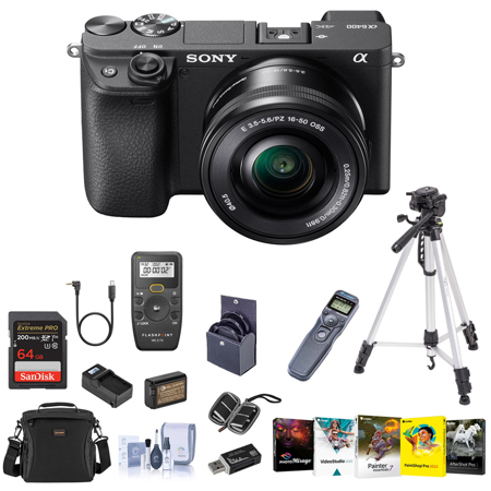 Sony Alpha a6400 Mirrorless Camera with 16-50mm f/3.5-5.6 OSS Lens, Bundle with Accessory Kit