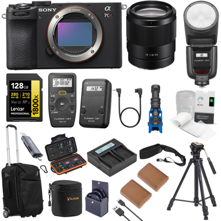 Sony Alpha a7CR Mirrorless Camera with FE 35mm f/1.8 Lens, Black & Complete Kit