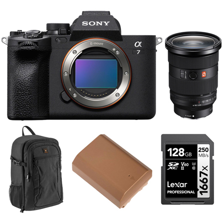 Sony Alpha a7 IV Mirrorless Camera with FE 24-70mm f/2.8 GM II Lens, Bundle with 128GB Memory Card, Alpine 200 Backpack and NP-FZ100 Battery