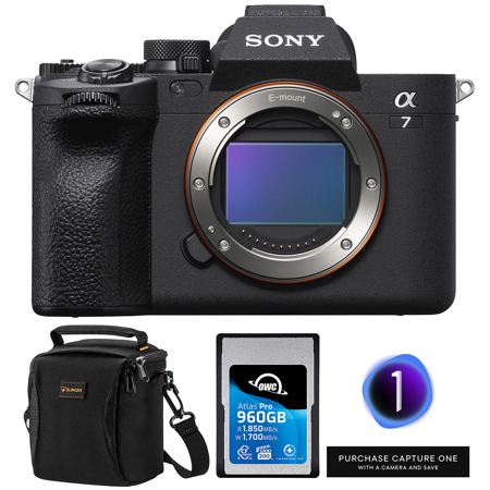 Sony Alpha a7 IV Mirrorless Camera, Bundle with 960GB Memory Card, Capture One Pro Software and Shoulder Bag