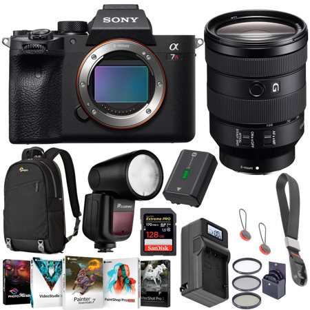 Sony a7R IV Mirorless Camera With FE 24-105mm f/4 G OSS E-Mount Lens W/Flash Kit