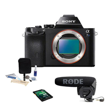 Sony Alpha a7S Mirrorless Digital Camera With Rode VideoMic Pro Mic/Accessories