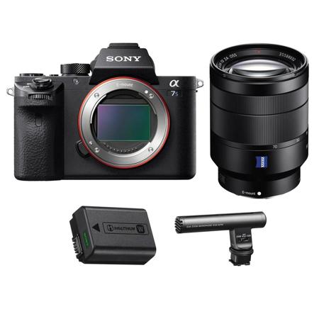 Sony Alpha a7SII Mirrorless Body With Sony 24-70mm f/4 Lens/Battery/ECM-GZ1M Mic