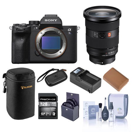 Sony Alpha a7S III Mirrorless Camera with Sony 24-70mm f/2.8 GM Lens Bundle with 128GB SD UHS-II V90 SD Card, Filter Kit, Extra Battery, Compact Charger, Memory Wallet, Cleaning Kit
