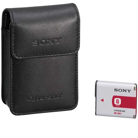 Sony Accessory Starter Kit with NP-BG1 Battery and Leather Carry Case for Cyber-Shot DSC-T100, DSC-T20, DSCW200, DSCW90, DSCW55 & DSCW35 Digital Cameras