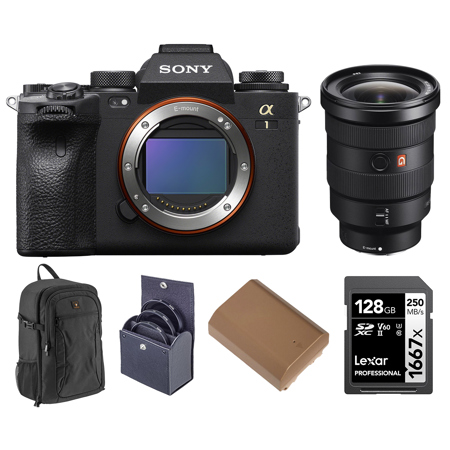 Sony Alpha 1 Mirrorless Camera, Bundle with FE 16-35mm f/2.8 GM Lens, Alpine 200 Backpack, 128GB UHS-II SDXC Memory Card, Extra Battery, 82mm Filter Kit