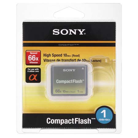 Sony 1 GB Compact Flash Card with 66X Speed Rating for the Alpha Digital SLR Cameras