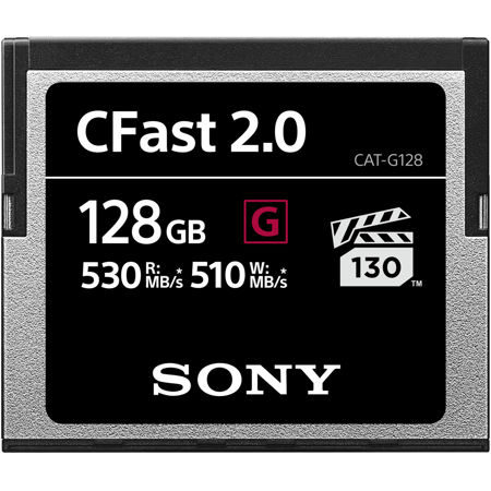 Sony G Series CFast 2.0 128GB SATA III Memory Card, 530MB/s Read, 510MB/s Write
