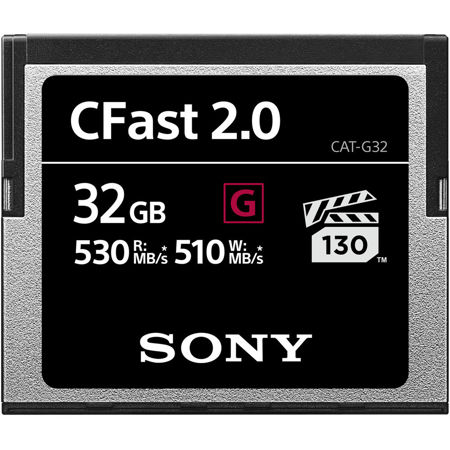 Sony G Series CFast 2.0 32GB Memory Card, 530MB/s Read & 510MB/s Write