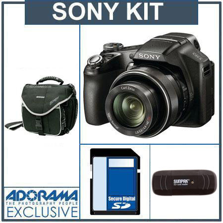Sony Cyber-Shot DSC-HX100V Digital Camera Bundle w/8GB SD, Case, Reader