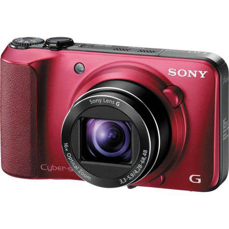 Sony Cyber-shot DSC-HX10V Digital Camera, Red - Bundle