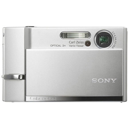 Canon Sony Cyber-Shot DSC-T30, Digital Still Camera, 7.0 Megapixel, Carl Zeiss 3x Optical, 2x Digital Zoom Lens, 3" LCD Screen, Silver