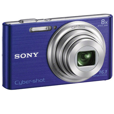 Sony Cyber-shot DSC-W730 Camera, Blue, Bundle with 8GB SDHC Card, Camera Case