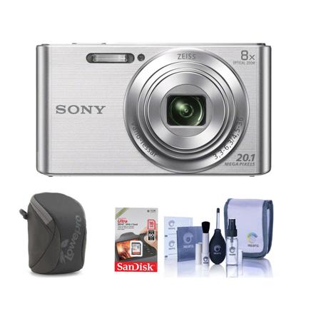 Sony Cyber-shot DSC-W830 Digital Camera, Silver With Basic Accessory Bundle