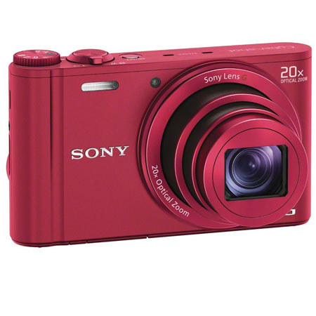Sony Cyber-Shot DSC-WX300 Digital Camera, Red