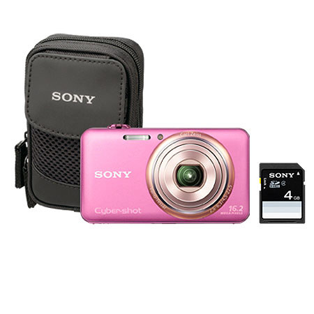 Sony Cyber-shot DSC-WX70 Digital Camera Bundle, Pink
