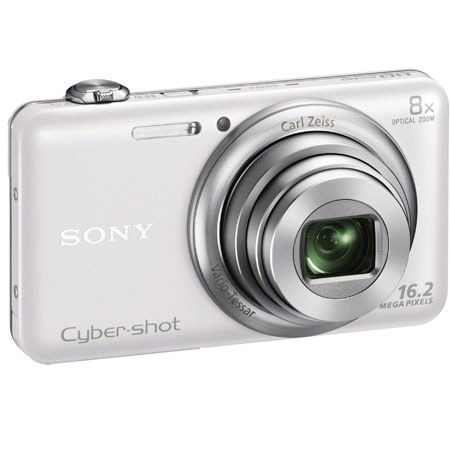 Sony Cyber-shot DSC-WX80 Camera, White, Bundle w/8GB SDHC Memory Card, Case