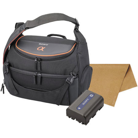 Sony ACC-AMFM DSLR Accessory Kit with Battery Pack, Premium Soft Carrying Case