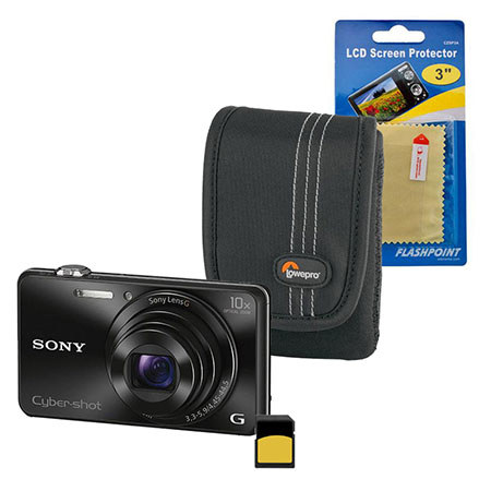 Sony Cyber-shot DSC-WX220 Digital Camera, Black with Basic Accessories