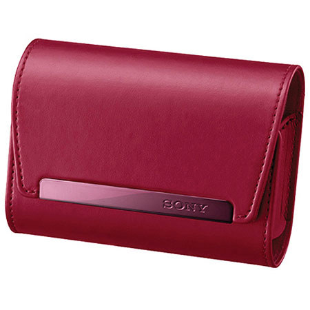 Sony LCS-HH/B Leather Soft Carrying Case with Belt Loop for Select Models, Red